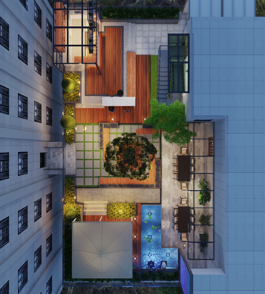 武汉现代屋顶花园别墅设计